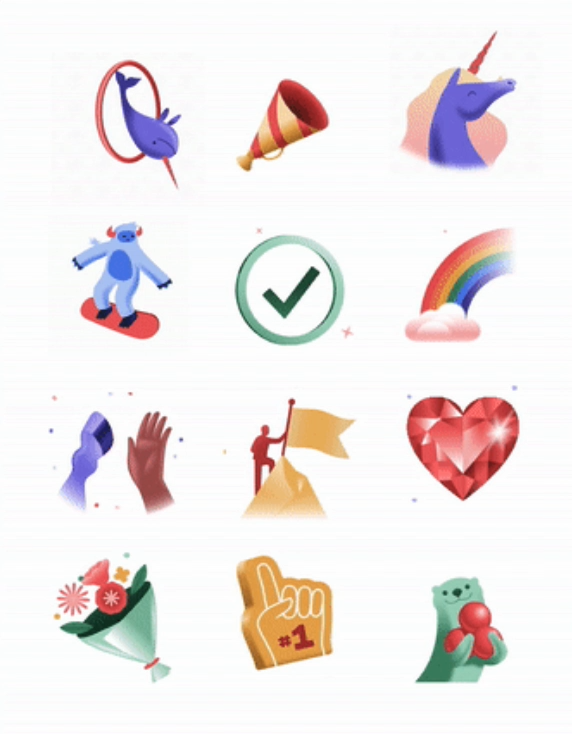 Asana celebration stickers