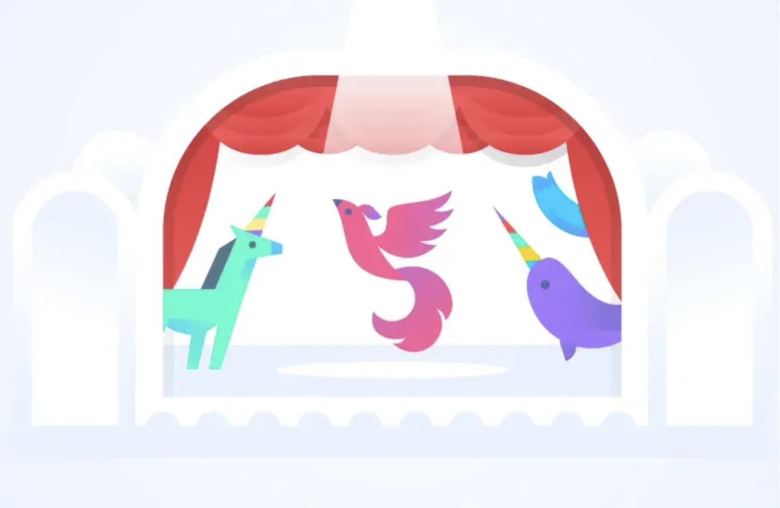 Asana creatures on stage