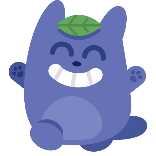 Pookie joyful with leaf hat