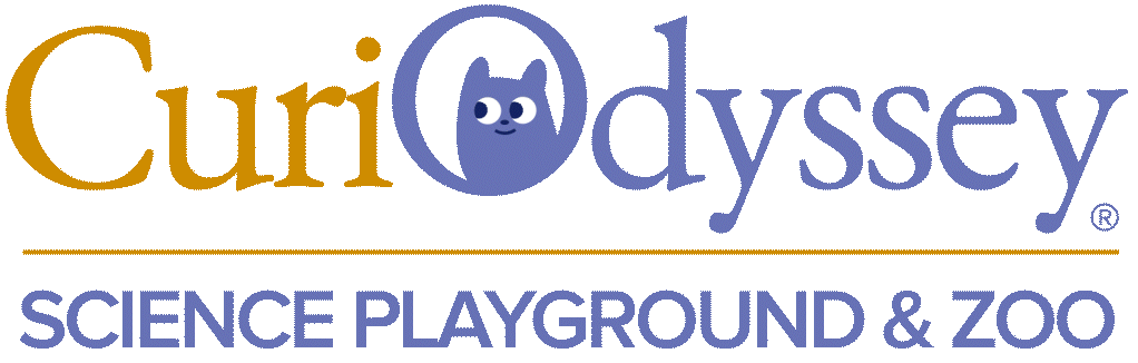 CuriOdyssey logo with Pookie